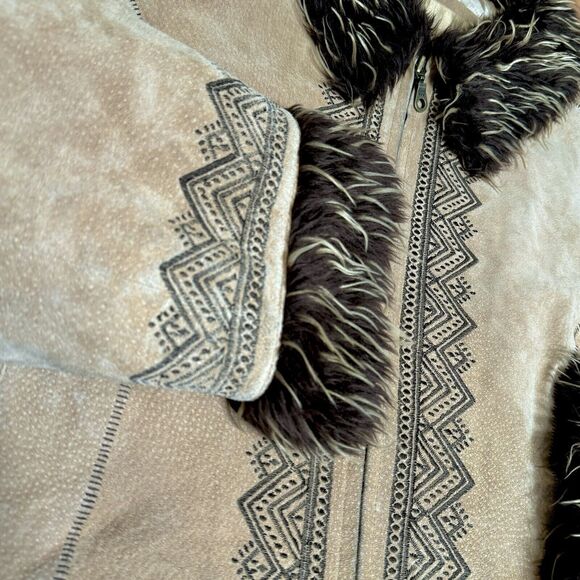 Vintage Weatherproof Women's Suede Leather Faux Fur Lined Jacket Penny Lane XL - Picture 3 of 12